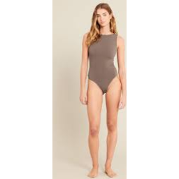Photo of BOODY BASIC Ribbed Boat Neck Bodysuit Taupe L