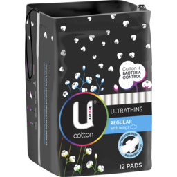 Photo of U By Kotex Cotton Ultrathin Pads Regular 12 Pack 