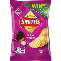 Photo of Smith's Crinkle Cut Potato Chips Salt & Vinegar 45g