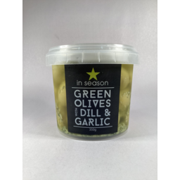 Photo of In Season Green Olives Dill & Garlic 350g