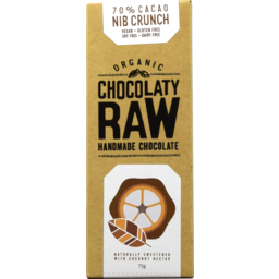 Photo of Chocolaty Raw 70% Cacao Nib Crunch 75gm