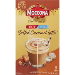 Photo of Moccona Hot Or Iced Salted Caramel Latte Coffee Sachets 8 Pack