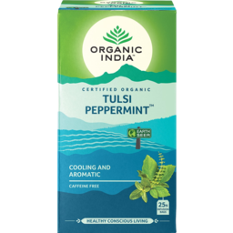 Photo of Organic India Tulsi Peppermint Cooling & Aromatic Caffeine Free Infusion Bags 25 Pack 43g