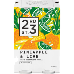 Photo of 23rd St Pineapple & Lime Vodka 5% 300ml 4 Pack