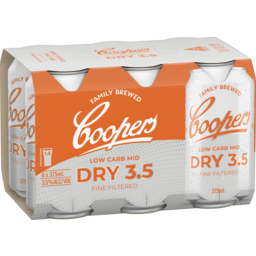 Photo of Coopers Dry 3.5% Can X 6 6x375ml
