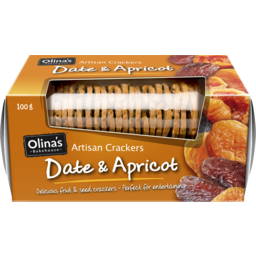 Photo of Olina's Bakehouse Artisan Crackers Date And Apricot 100g