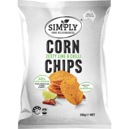 Photo of Simply Pure Delicious Corn Chip Zesty Lime And Chilli 130g