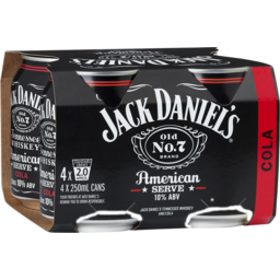 Photo of Jack Daniel's American Serve & Cola Can 250ml