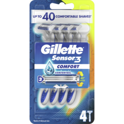 Photo of Gillette Sensor3 Disposable Razor Comfort 4pk