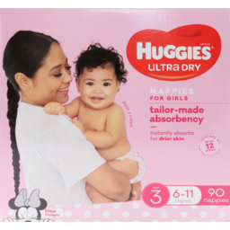 Photo of Huggies Ultra Dry Nappies Girls Size 3 (6-11kg) 90 Pack 