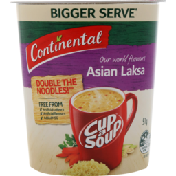 Photo of Continental Soup Cup Cup-A-Soup Snack Or Light Meal Cup Asian Laksa Soup Bigger Serve 51 Gr Single Serve 51g