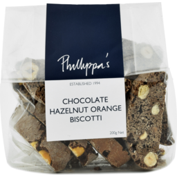 Photo of Phillippas Biscuits Chocolate, Hazelnut & Orange 200gm 
