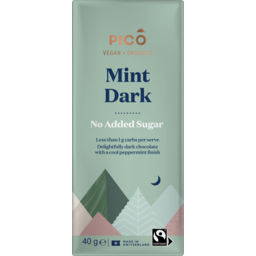 Photo of Pico Organic Mint Dark No Added Sugar Chocolate Block 40g