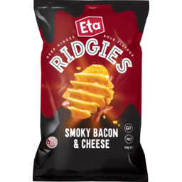 Photo of Eta Potato Chips Ridgies Smoky Bacon Cheese 140g