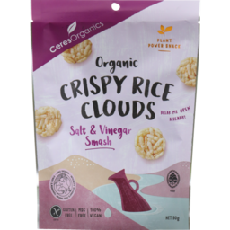 Photo of Ceres Organics Crispy Rice Clouds Salt & Vinegar Smash 50g