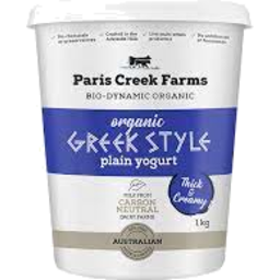 Photo of Paris Creek Farms Organic Greek Style Plain Yoghurt 1kg