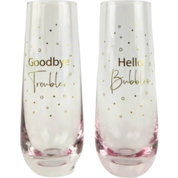 Photo of Hello Bubbles Champ Glass Gold & Pink