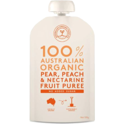 Photo of Australian Organic Food Co Fruit Puree Pear Peach Nectarine