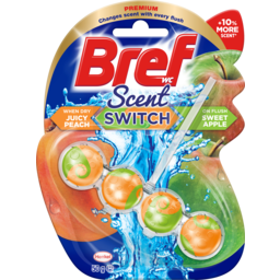 Photo of Bref Scent Switch Juicy Peach/Sweet Apple, Toilet Cleaner,