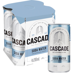 Photo of CASCADE SODA WATER CAN 200ML 4PK