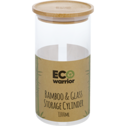 Photo of Zinc Eco Warrior Glass & Bamboo Cylinder Container
