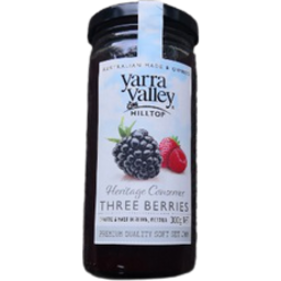 Photo of Yarra Valley Hilltop Jam Three Berries 300gm