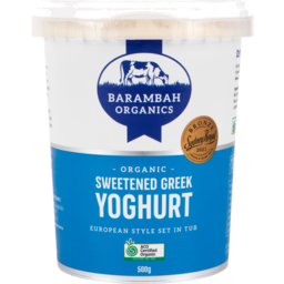 Photo of Barambah Organics Org Sweetened Greek Yoghurt 500g