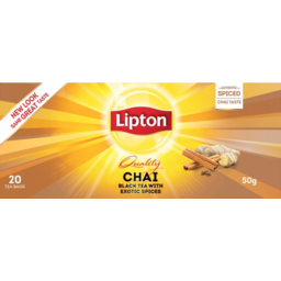 Photo of Lipton Chai Black Tea With Exotic Spices Tea Bags 20 Pack 50g