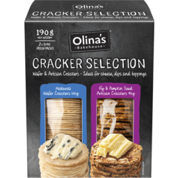 Photo of Olina's Bakehouse Cracker Selection - Natural, Fig & Pumpkin Seed 190g