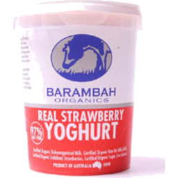 Photo of Barambah Organics Yoghurt Real Strawberry 500gm