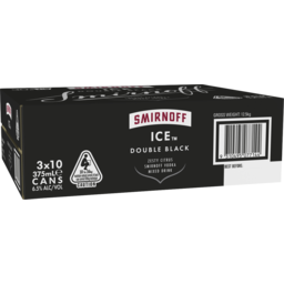 Photo of Smirnoff Ice Double Black 6.5% 3 X 10 X 375ml 10.0x375ml