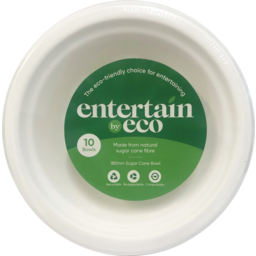 Photo of Entertain By Eco Sugar Cane Bowl 180mm 10 Pack