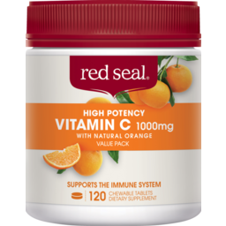 Photo of Red Seal Dietary Supplement Vitamin C Chewable Orange 1000mg - 120 Pack