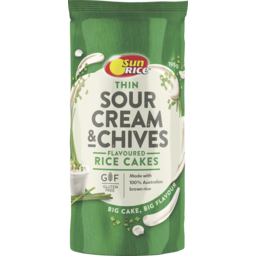 Photo of Sunrice Thin Sour Cream And Chives Flavoured Rice Cakes 195g