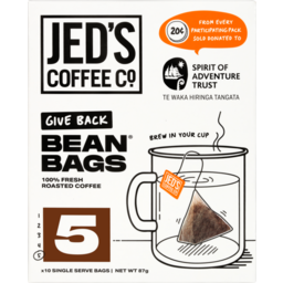 Photo of Jed's #5 Extra Strong Coffee Bean Bags 10pk
