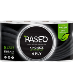 Photo of Paseo Toilet Paper 4 Ply Long Rolls 8 Pack