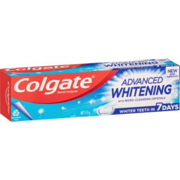 Photo of Colgate Advanced Whitening Toothpaste, , With Micro-Cleansing Crystals 115g