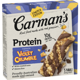 Photo of Carman's Protein Bars Limited Edition Violet Crumble 5 Pack 200g 200g