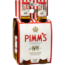 Photo of Pimm's Lemonade & Ginger Ale 4 Pack 330ml