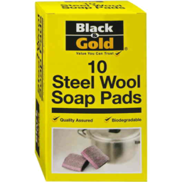 Photo of Black & Gold Steel Wool Soap Pads 10pk