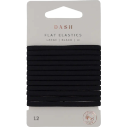 Photo of Dash Hair Ties Elastic Large Flat Black 12 Pack