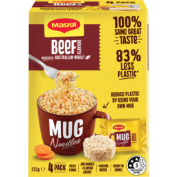 Photo of Maggi 2 Minute Beef Flavour Mug Noodles 4 Pack 232g