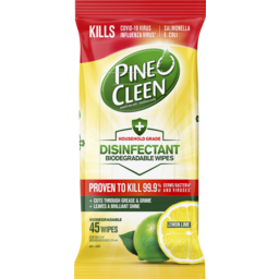 Photo of Pine O Cleen Disinfectant Biodegradable Wipes Lemon Lime 45 Pak 