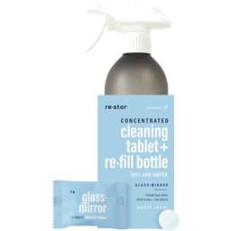 Photo of Restor Cleaning Tablet & Refill Bottle Glass Mirror Unscented