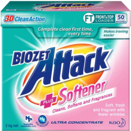 Photo of Biozet Attack 3d Clean Action Plus Softener F&T Powder 2kg
