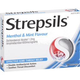 Photo of Strepsils Double Antibacterial Sore Throat Lozenges Menthol And Mint 16 Pack 