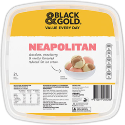 Photo of Black & Gold Ice Cream Neapolitan 2L 