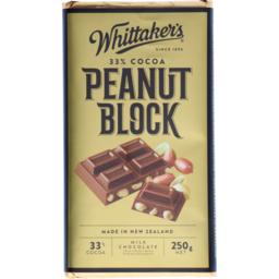 Photo of Whittaker's Block Creamy Milk Chocolate 33% Cocoa Peanut 250g