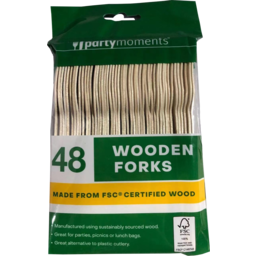 Photo of Party Moments Wooden Forks 48 Pack