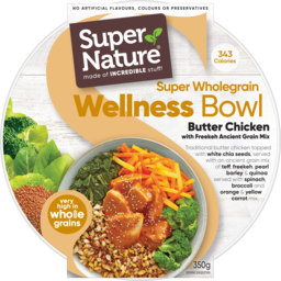 Photo of Super Nature Super Wholegrain Wellness Bowl Butter Chicken With Freekeh Ancient Grain Mix 350g